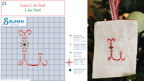 Vorlage 22: Buchstabe L von Noël Maison Sajou Adventskalender